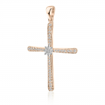 Baptism cross K18 pink gold with diamonds 0.19ct, VS2, H st4080 CROSSES Κοσμηματα - chrilia.gr