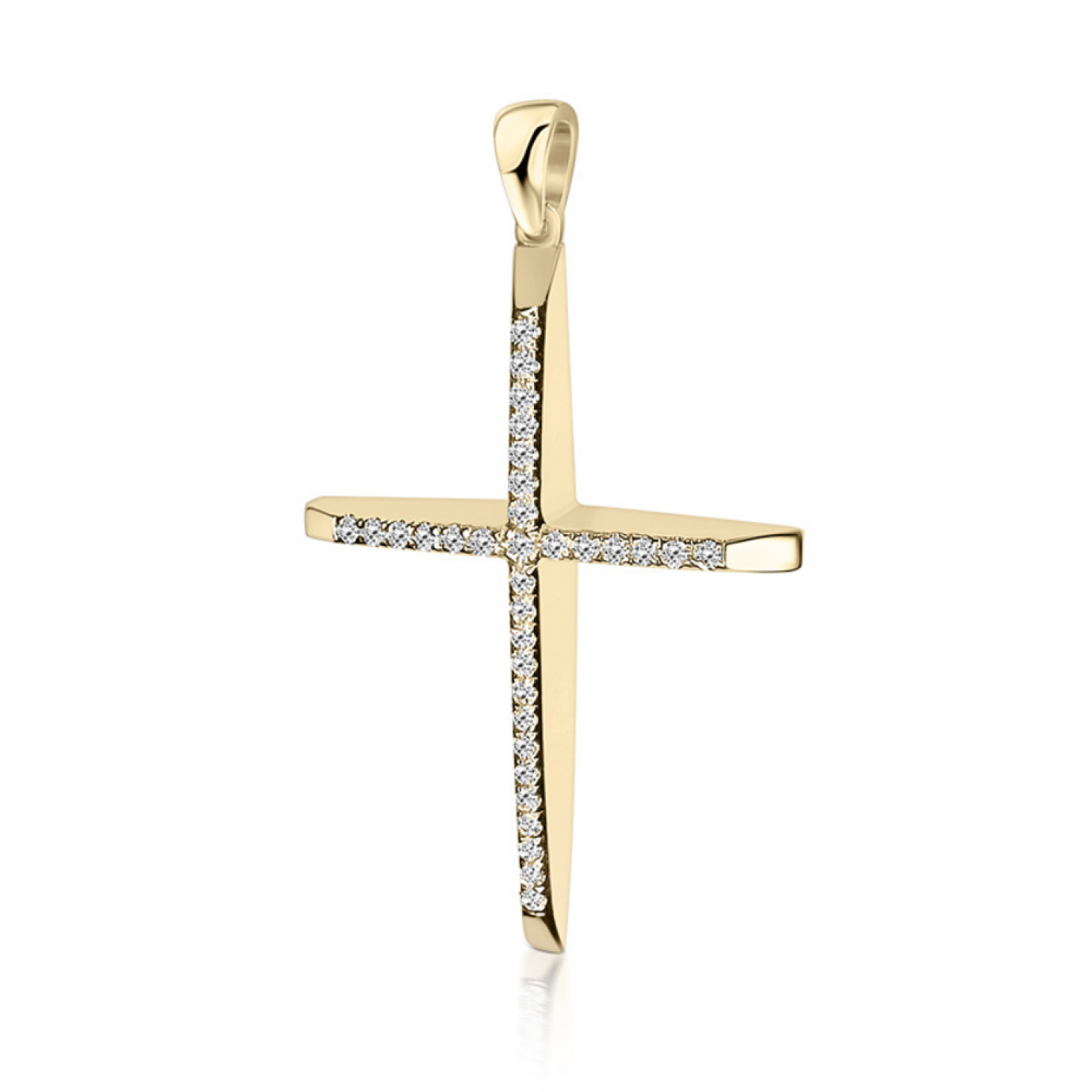 Baptism cross K18 gold with diamonds 0.10ct, VS2, H st4086 CROSSES Κοσμηματα - chrilia.gr