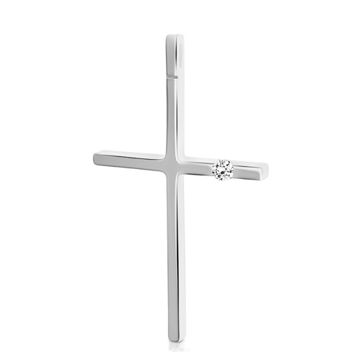 Baptism cross K18 white gold with diamonds 0.03ct, VS2, H st4075 CROSSES Κοσμηματα - chrilia.gr