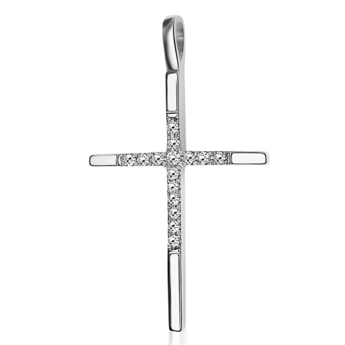 Baptism cross K18 white gold with diamonds 0.07ct, VS2, H st4077 CROSSES Κοσμηματα - chrilia.gr