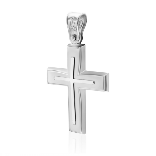 Baptism cross K14 white gold st4091 CROSSES Κοσμηματα - chrilia.gr