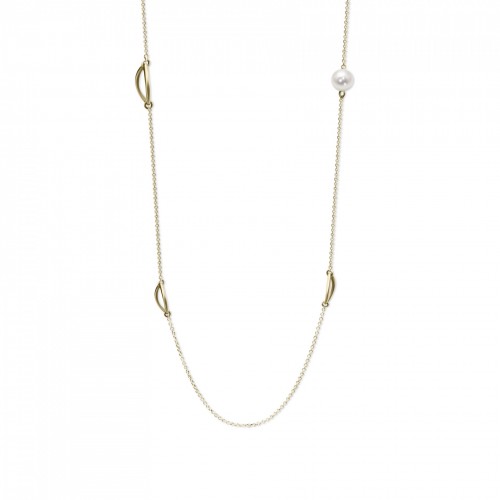 Νecklace, Κ14 gold with pearl, ko4996 NECKLACES Κοσμηματα - chrilia.gr