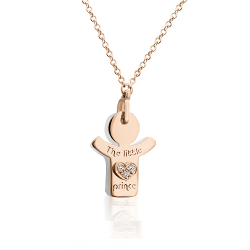 Necklace with boy for baby and mum, K14 pink gold with mother of pearl and diamonds 0.01ct, pk0156 NECKLACES Κοσμηματα - chrilia.gr