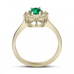 Solitaire ring 18K gold with emerald 0.37ct and diamonds, VS1, G, da4108 ENGAGEMENT RINGS Κοσμηματα - chrilia.gr