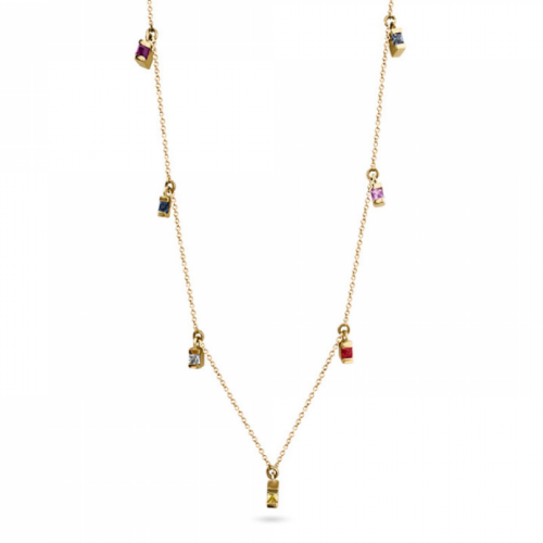 Νecklace Κ18 gold with sapphires 0.70ct, ko5439 NECKLACES Κοσμηματα - chrilia.gr