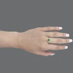 Solitaire ring 18K gold with emerald 0.37ct and diamonds, VS1, G, da4108 ENGAGEMENT RINGS Κοσμηματα - chrilia.gr