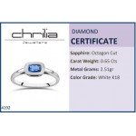 Solitaire ring 18K white gold with sapphire 0.65ct, da4192 ENGAGEMENT RINGS Κοσμηματα - chrilia.gr