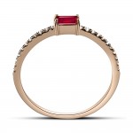 Solitaire ring 18K pink gold with ruby 0.14ct and diamonds 0.09ct VS1, H da4187 ENGAGEMENT RINGS Κοσμηματα - chrilia.gr