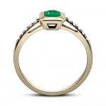 Solitaire ring 18K gold with emerald 0.60ct and diamonds 0.08ct , VS1, G, da4193 ENGAGEMENT RINGS Κοσμηματα - chrilia.gr