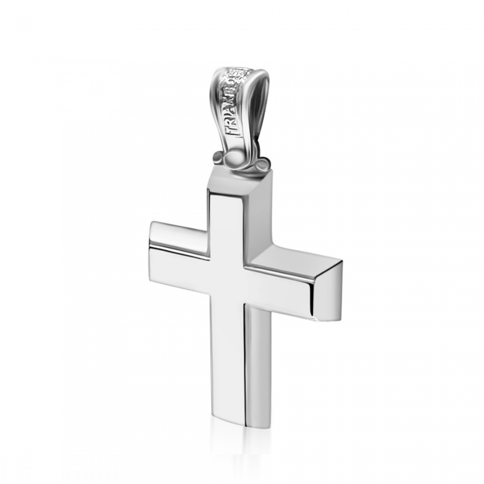 Baptism cross K14 white gold st4056 CROSSES Κοσμηματα - chrilia.gr