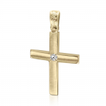 Baptism cross K14 gold with zircon st4062 CROSSES Κοσμηματα - chrilia.gr