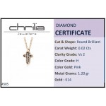 Cross neclace, Κ14 pink gold with diamonds 0.02ct, VS2, H ko4505 NECKLACES Κοσμηματα - chrilia.gr