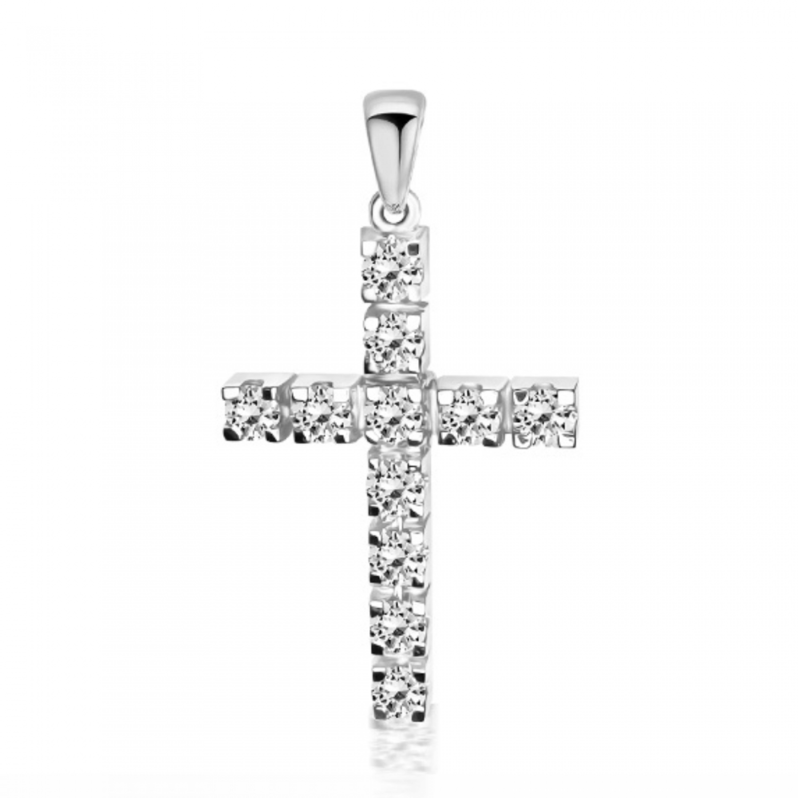 Baptism cross K18 white gold with diamonds 0.54ct, VS1, G st4073 CROSSES Κοσμηματα - chrilia.gr