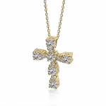 Baptism cross with chain K14 gold with diamonds 0.29ct, VS2, H st4074 CROSSES Κοσμηματα - chrilia.gr