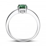 Solitaire ring 18K white gold with emerald 0.67ct and diamonds, VS1, G da4210 ENGAGEMENT RINGS Κοσμηματα - chrilia.gr