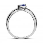 Multistone ring 18K white gold with sapphire 0.59ct and diamonds 0.51ct, VVS1, F, da4208 ENGAGEMENT RINGS Κοσμηματα - chrilia.gr