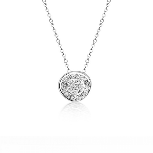 Eye necklace, Κ18 white gold with diamonds 0.50ct, VS1, G ko5727 NECKLACES Κοσμηματα - chrilia.gr