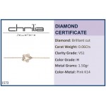 Star bracelet, Κ14 pink gold with diamonds 0.06ct, VS1, H br1573 BRACELETS Κοσμηματα - chrilia.gr