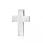 Double sided baptism cross K14 white gold, st4042 CROSSES Κοσμηματα - chrilia.gr