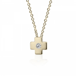 Cross neclace, Κ14 gold with diamonds 0.02ct, VS2, H ko4998 NECKLACES Κοσμηματα - chrilia.gr