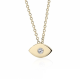 Eye neclace, Κ14 gold with diamonds 0.02ct, VS2, H ko4999