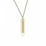 Bar neclace, Κ14 gold with diamonds 0.03ct, VS2, H ko5296 NECKLACES Κοσμηματα - chrilia.gr