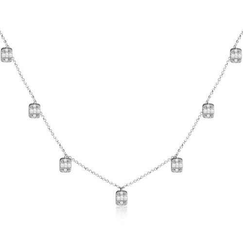 Νecklace, Κ18 white gold with diamonds 0.53ct, SI1, G ko5861 NECKLACES Κοσμηματα - chrilia.gr