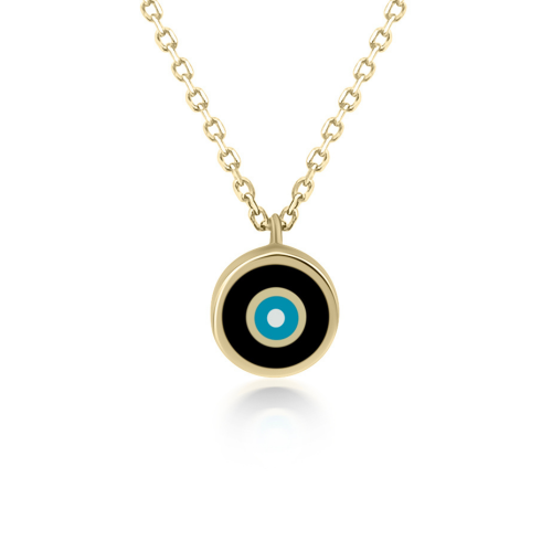 Eye necklace, Κ9 gold with enamel, ko5895 NECKLACES Κοσμηματα - chrilia.gr