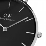 Daniel Wellington Petite Sterling Silver/Black 32mm DW00100162, ac0543 GIFTS Κοσμηματα - chrilia.gr