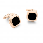 Square cufflinks, Silver with onyx, mk0164 GIFTS Κοσμηματα - chrilia.gr