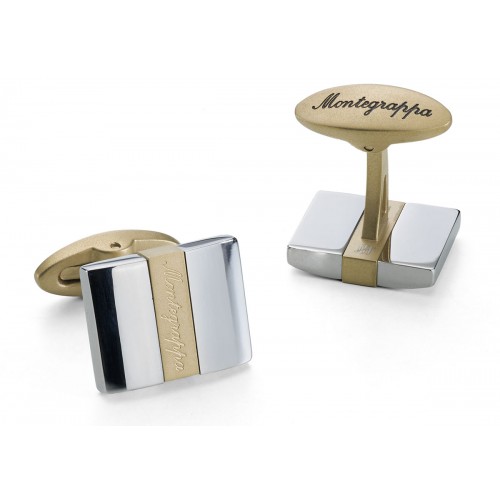 Montegrappa cufflinks, Rettangolo gold/silver IDRTCLYS, mk0235 GIFTS Κοσμηματα - chrilia.gr