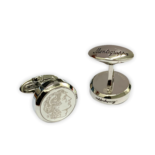 Montegrappa cufflinks, Alexander the Great Silver IDMNCLIY01, mk0208 GIFTS Κοσμηματα - chrilia.gr