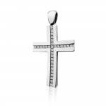 Βαπτιστικός σταυρός Κ14 λευκόχρυσο με ζιργκόν st3983 ΣΤΑΥΡΟΙ Κοσμηματα - chrilia.gr