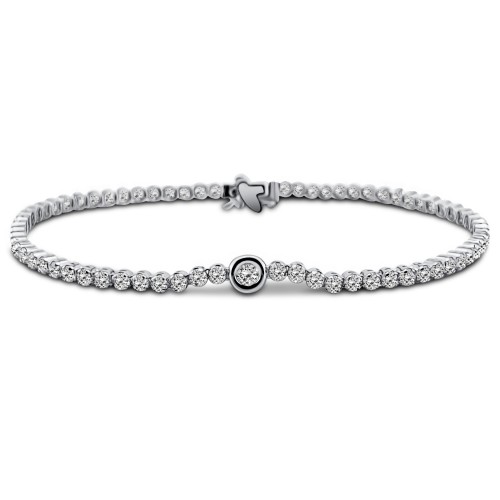 Tennis bracelet,14K white gold with zircon, br1653 BRACELETS Κοσμηματα - chrilia.gr