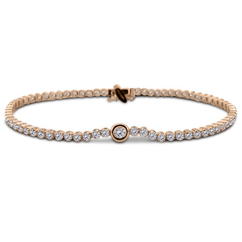 Tennis bracelet,14K pink gold with zircon, br1654 BRACELETS Κοσμηματα - chrilia.gr