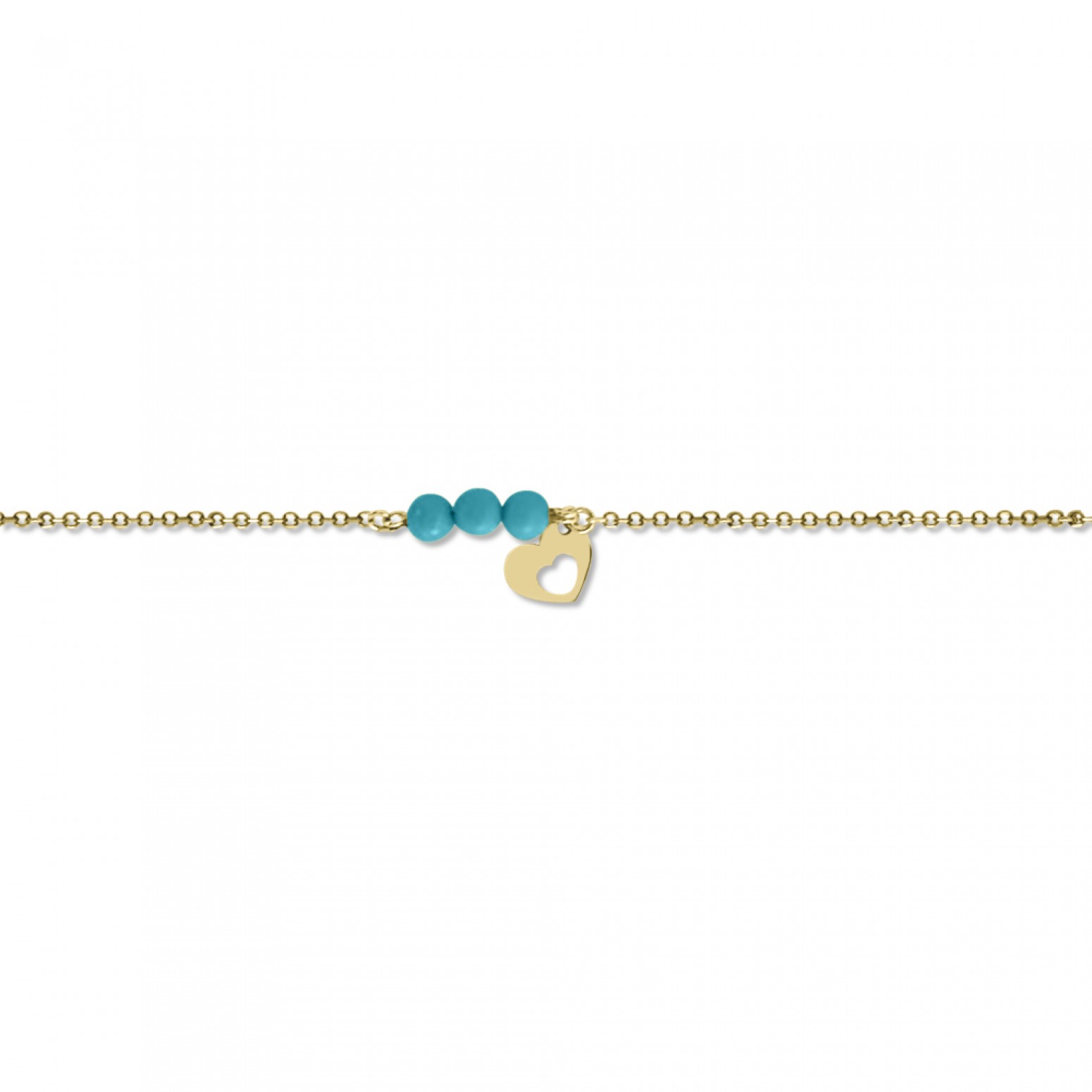 Babies bracelet K14 gold with heart and turquoise pb0184 BRACELETS Κοσμηματα - chrilia.gr