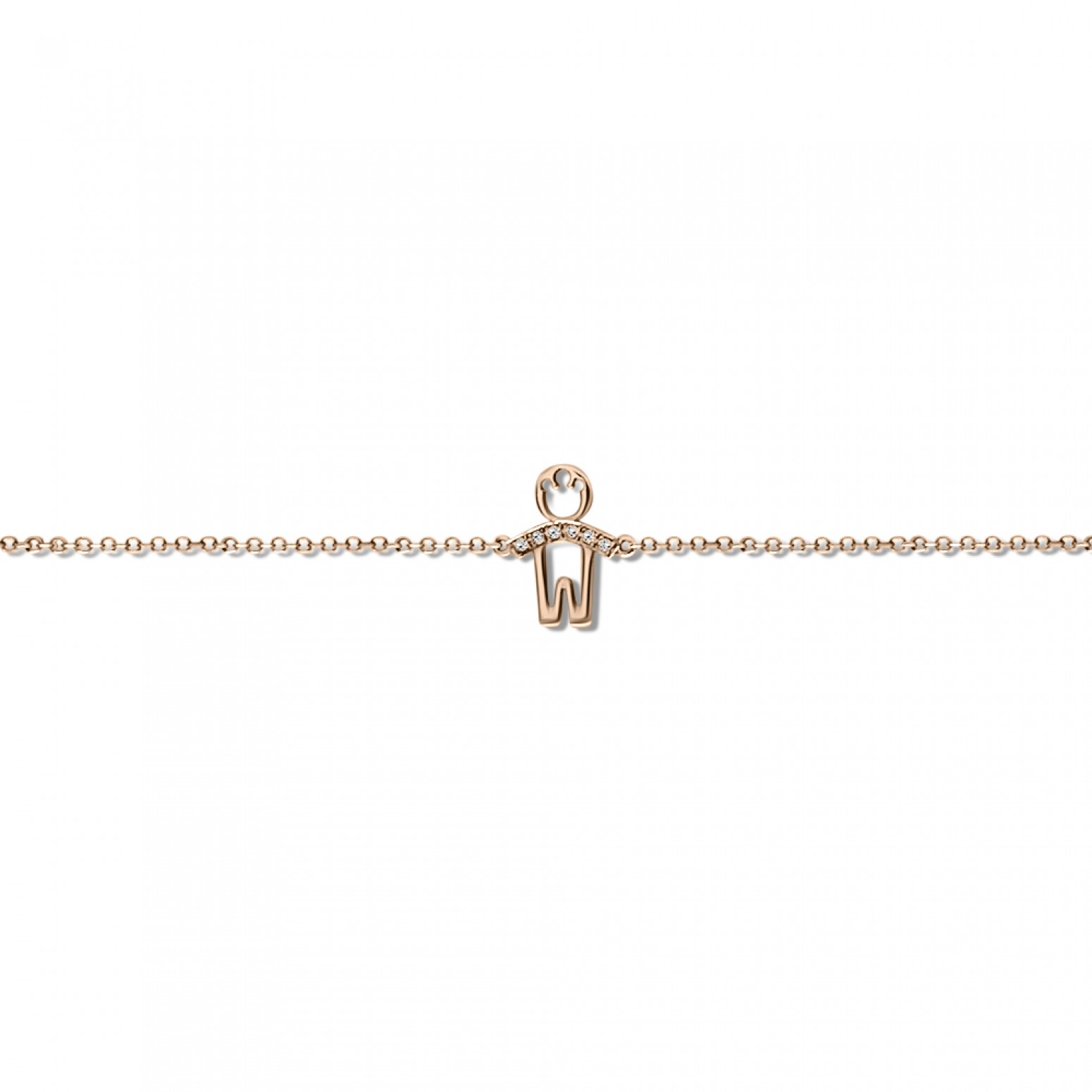 Babies bracelet K14 pink gold with boy and diamonds 0.02ct, VS2, H pb0235 BRACELETS Κοσμηματα - chrilia.gr