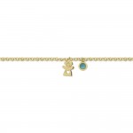 Babies bracelet K14 gold with girl and turquoise pb0344 BRACELETS Κοσμηματα - chrilia.gr