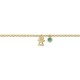 Babies bracelet K14 gold with girl and turquoise pb0344