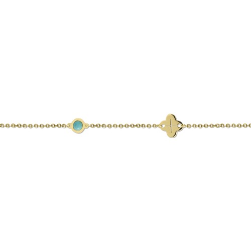 Babies bracelet K14 gold with cross and turquoise pb0370 BRACELETS Κοσμηματα - chrilia.gr