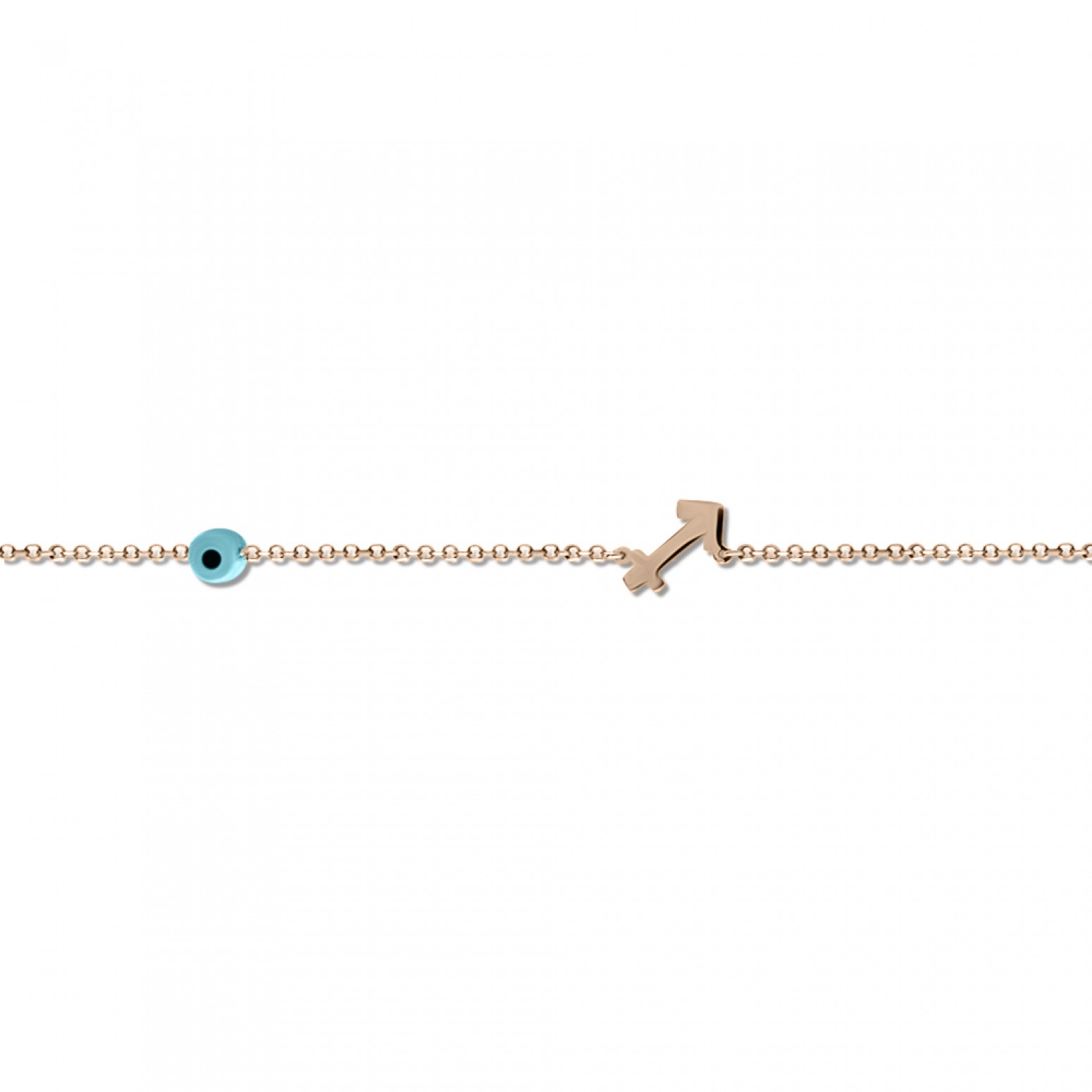 Babies bracelet K14 pink gold with sagittarius zodiac sign and eye pb0375 BRACELETS Κοσμηματα - chrilia.gr