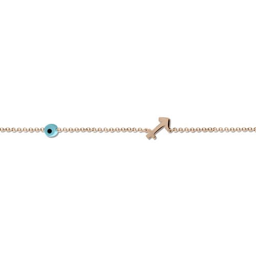 Babies bracelet K14 pink gold with sagittarius zodiac sign and eye pb0375 BRACELETS Κοσμηματα - chrilia.gr