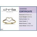 Heart ring 14K gold with diamonds 0.04ct, VS1, H da3856 ENGAGEMENT RINGS Κοσμηματα - chrilia.gr