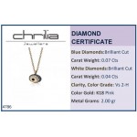 Eye necklace, Κ18 pink gold with blue, white diamonds 0.11ct, VS2, H and enamel ko4786 NECKLACES Κοσμηματα - chrilia.gr