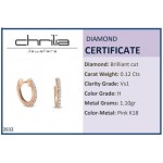 Hoop earrings, 18K pink gold with diamonds 0.12ct, VS1, H, sk3933 EARRINGS Κοσμηματα - chrilia.gr