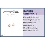 Earrings 18K pink gold with diamonds 0.016ct, VS1, H, sk3807 EARRINGS Κοσμηματα - chrilia.gr