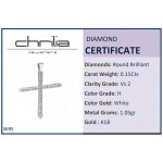 Baptism cross K18 white gold with diamonds 0.15ct, VS2, H st3695 CROSSES Κοσμηματα - chrilia.gr