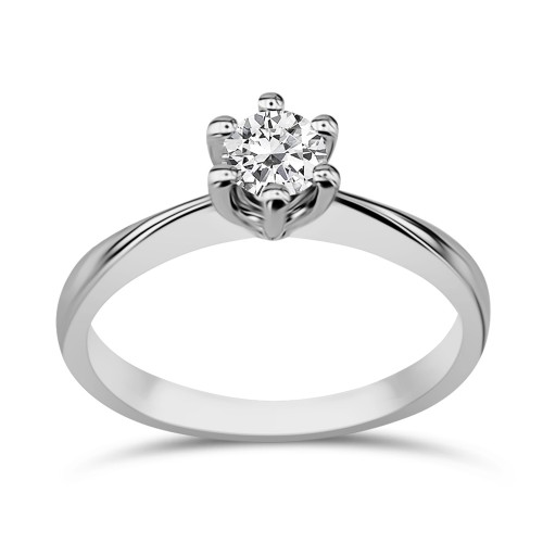 Solitaire ring 18K white gold with diamond 0.40ct, VS2, E from GIA da3514 ENGAGEMENT RINGS Κοσμηματα - chrilia.gr