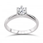 Solitaire ring 18K white gold with diamond 0.30ct, VS2, G from GIA da3517 ENGAGEMENT RINGS Κοσμηματα - chrilia.gr