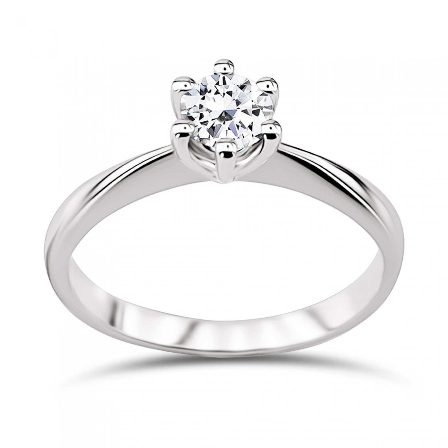 Solitaire ring 18K white gold with diamond 0.30ct, VS2, G from GIA da3517 ENGAGEMENT RINGS Κοσμηματα - chrilia.gr